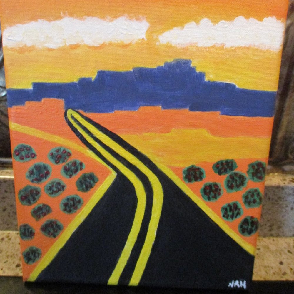Acrylic 8 x10 Enchanting Desert Scenic Highway